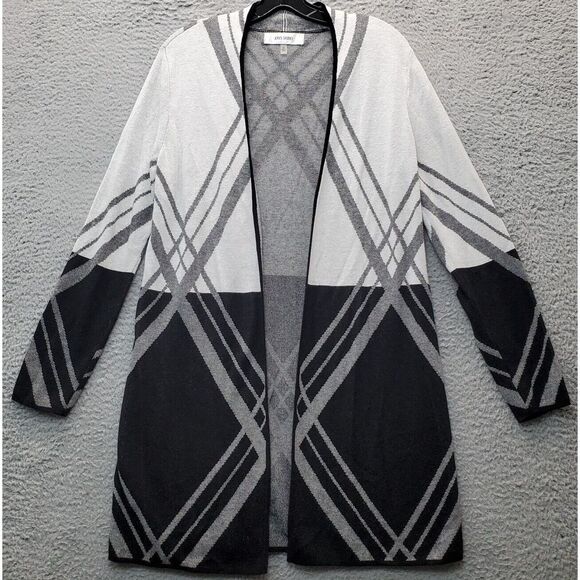 Jones Studio Cardigan Sweater Womens XS Multi Knit Cotton Long Sleeve Open Front - Picture 1 of 7